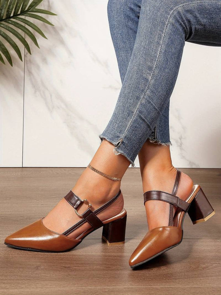 Orthopädische Schnallenschuhe für Damen mit stabilem Blockabsatz, elegant & rutschfest.