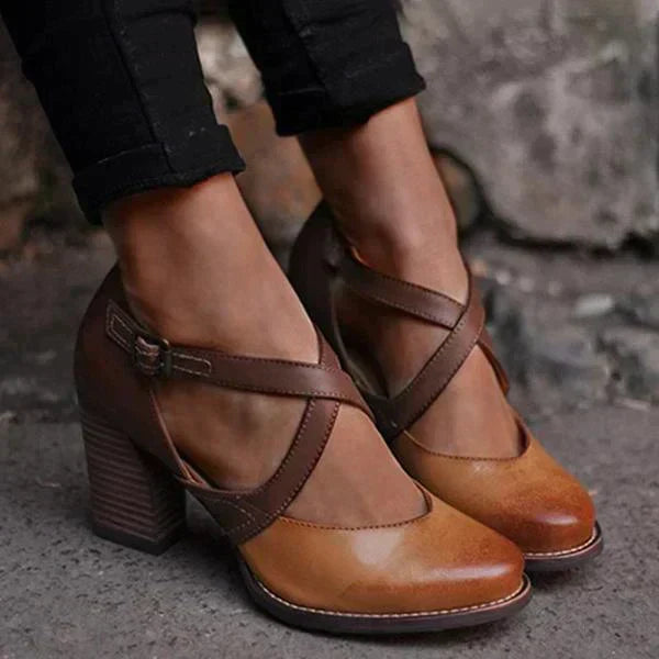 Elegante braune Damen Absatzschuhe, bequem und stilvoll, ideal für Business, Party und Freizeit.