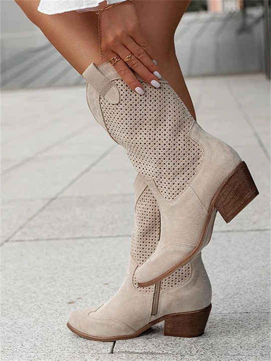 Stilvolle Damen Cowboystiefel in Braun, vielseitige Modestiefel für einen eleganten Look und Komfort.