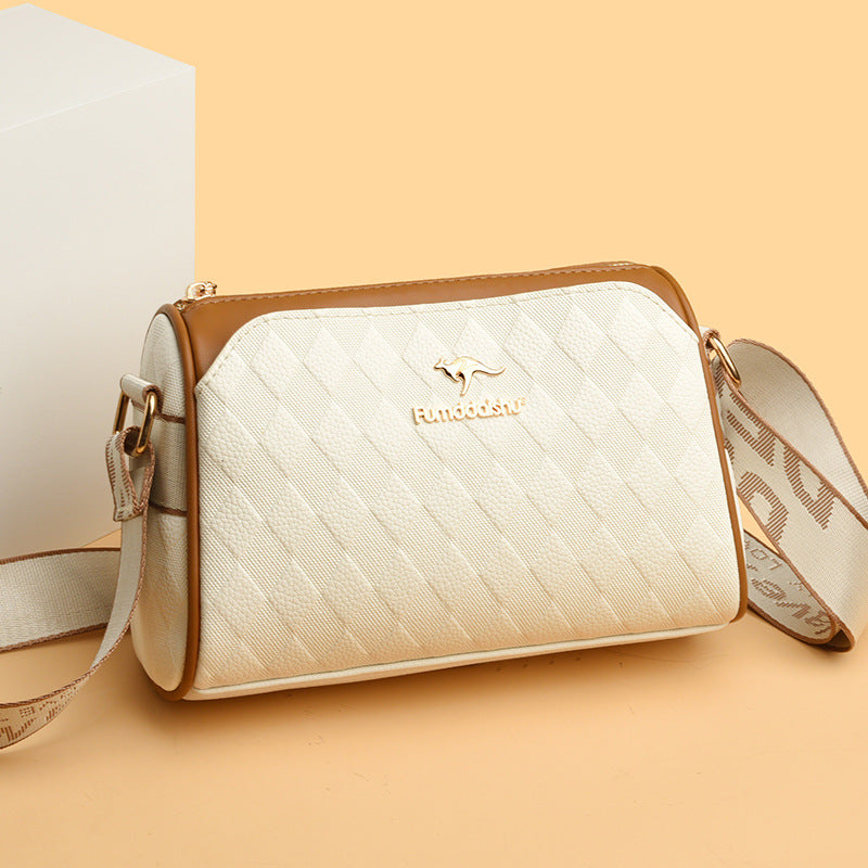 Moderne PU-Leder Damen Crossbody Bag mit elegantem Diamantmuster und verstellbarem Schultergurt.