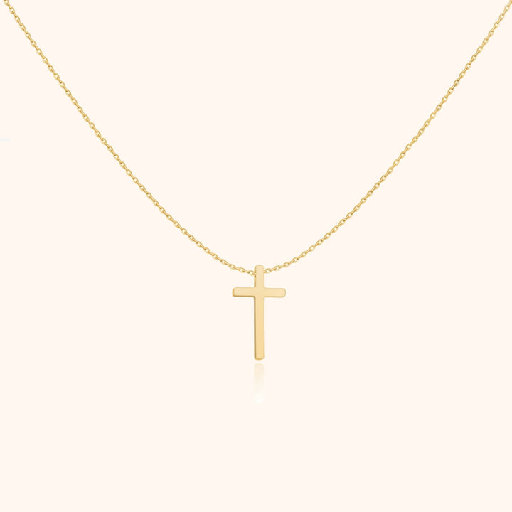 Elegante Damen-Halskette mit vergoldetem Kreuzanhänger. Perfekter Silberschmuck als Glaubenssymbol & Geschenk.