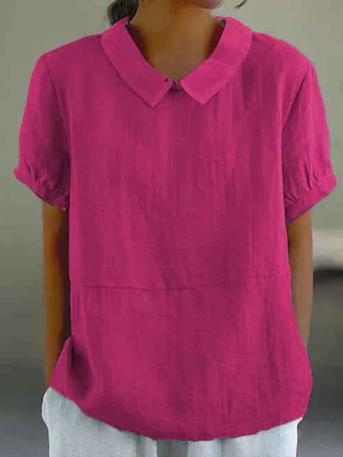 Elegante Damen Kragenbluse, locker geschnitten für Business Casual & Freizeit.
