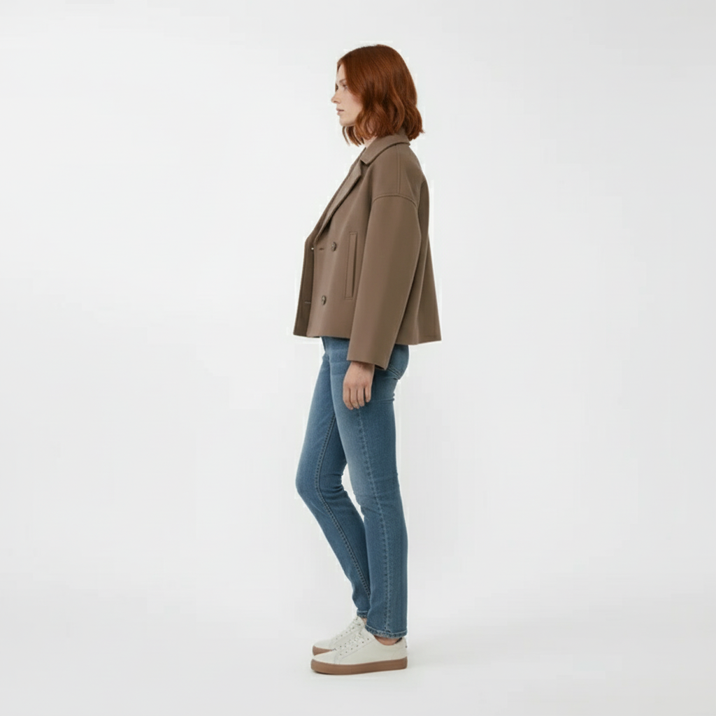 Edle Damen Zweireiher Kurzjacke Jessica, Cropped Blazer, vielseitig kombinierbar.
