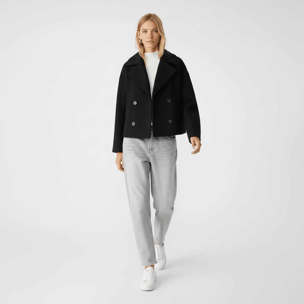 Stilvolle Damen Zweireiher Kurzjacke, Jessica Cropped Blazer, ideal für einen eleganten Look.