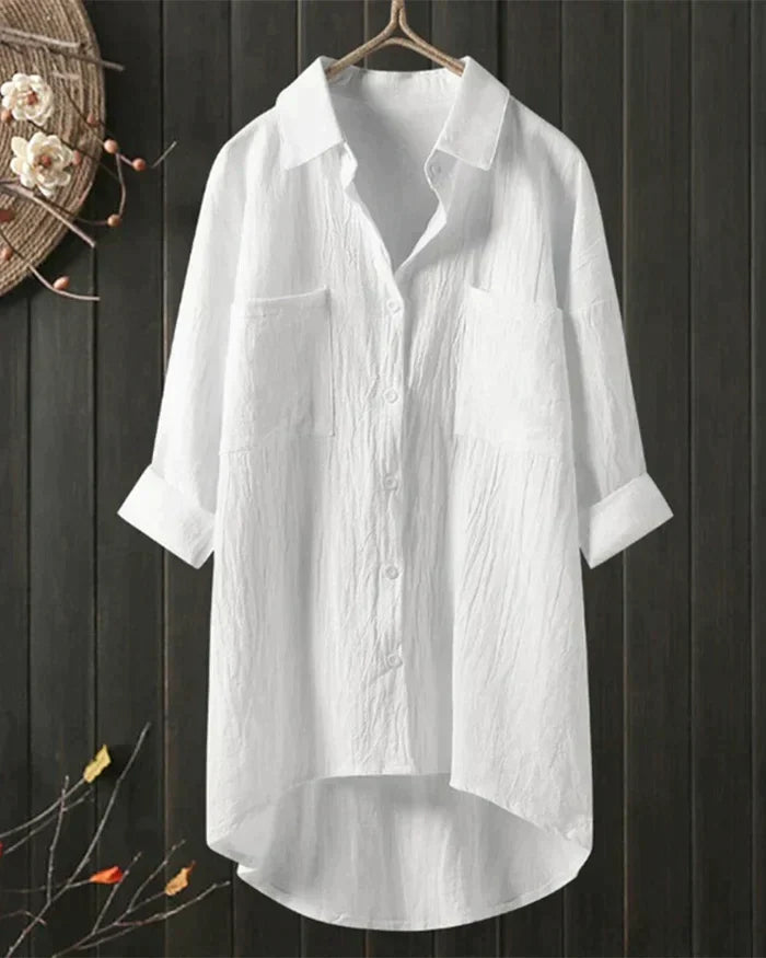 Elegante Damen Langarm Bluse, vielseitig & zeitlos. Perfekt für Büro, Freizeit oder besondere Anlässe.