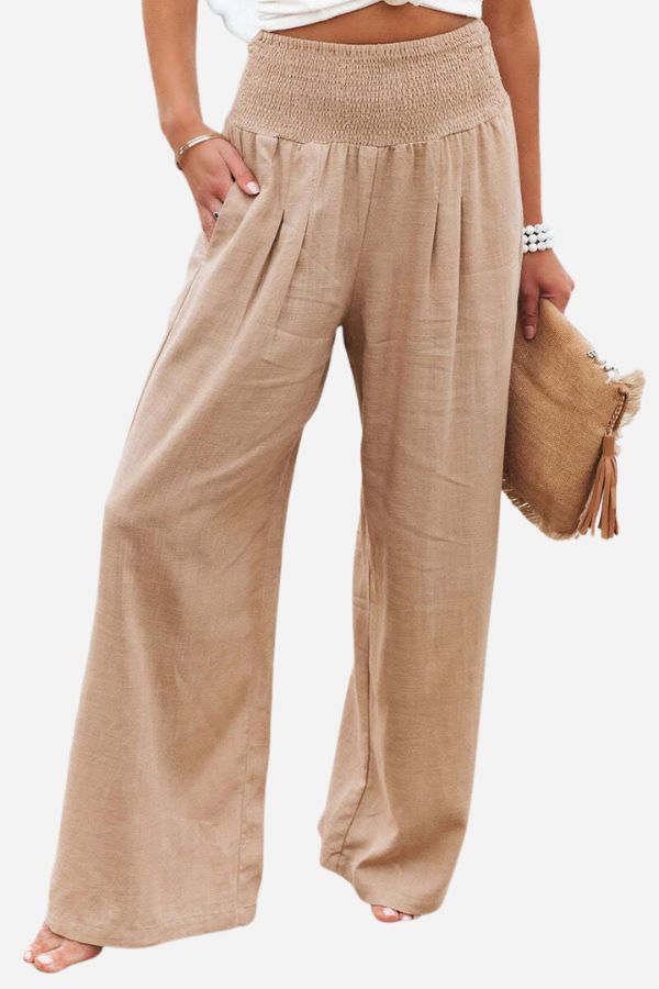 Weit geschnittene Damen-Palazzohose, hoher Bund. Stylische Frühling/Sommer-Hose, bequem & vielseitig.