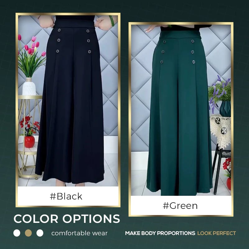Zeitlose Damen Plissee Hose. Elegante, weite Sommerhose, die Vielseitigkeit & Komfort für jeden Anlass bietet.