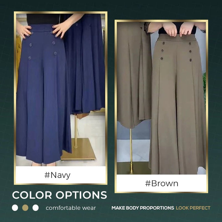 Edle Damen Plissee Hose. Bequeme, weite Sommerhose für einen anspruchsvollen Look, ideal für Büro & entspannte Tage.