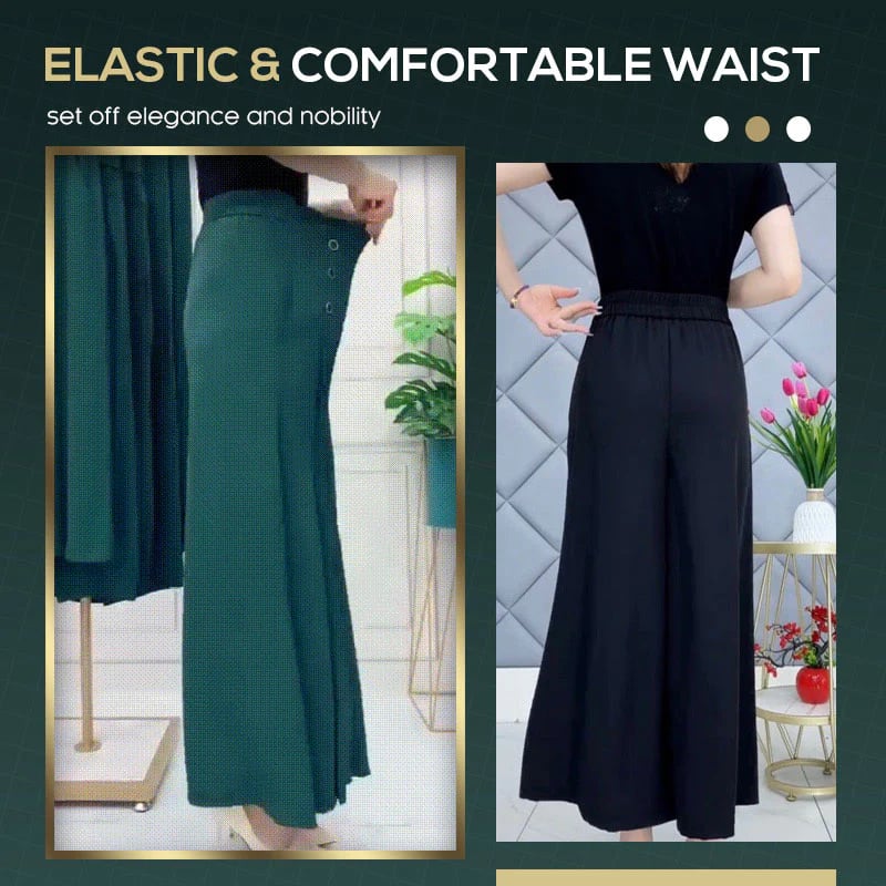 Fließende Damen Plissee Hose. Stilvolle, weite Sommerhose für ein elegantes und bequemes Outfit im Büro & Freizeit.