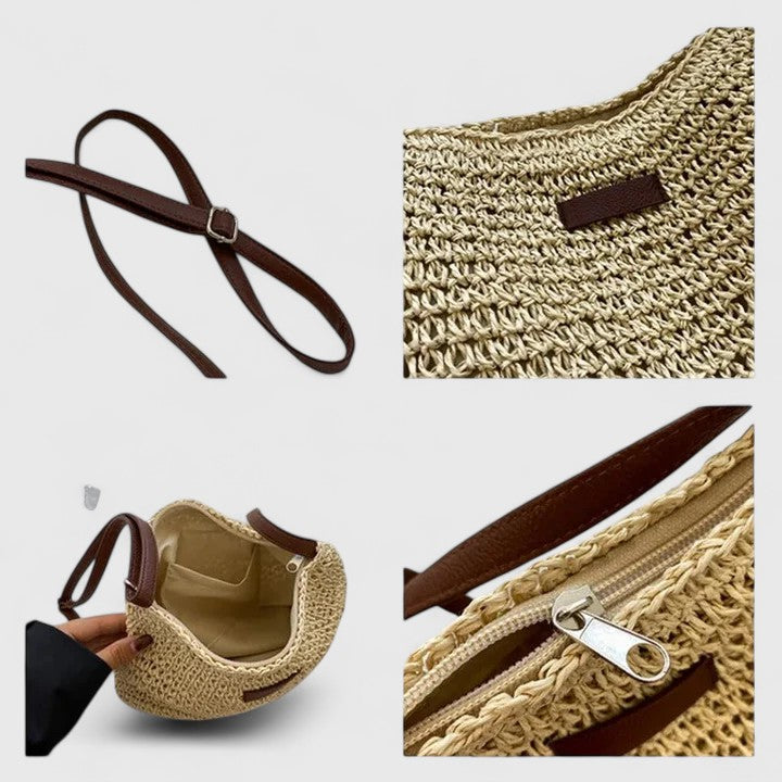Modische Damen Umhängetasche in Beige, vielseitig. Perfektes Accessoire, verstellbarer Gurt für Komfort.