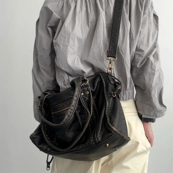 Stilvolle Damen Vintage Handtasche Marisol aus Leder, geräumig und funktional für gute Organisation.