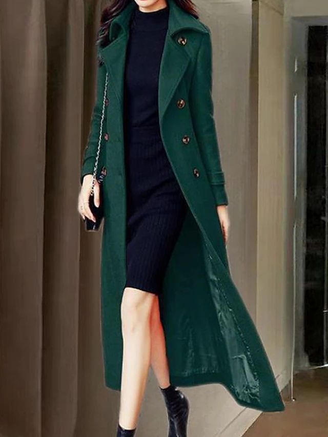 Elora Damen-Winterjacke aus Wolle mit stilvollem Reverskragen und Gürtel, für Eleganz & Wärme.