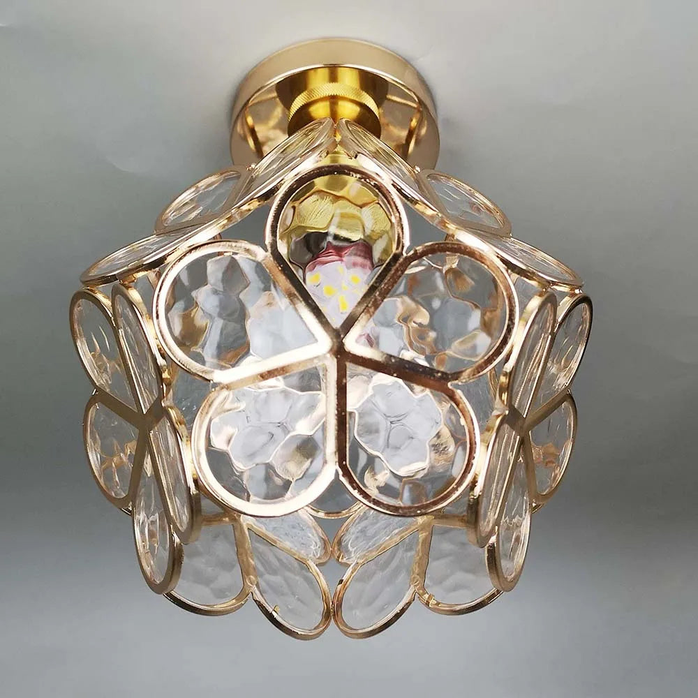 Edle Blumenleuchte aus Glas für die Decke, zaubert ein angenehmes Stimmungslicht in Ihr Heim.
