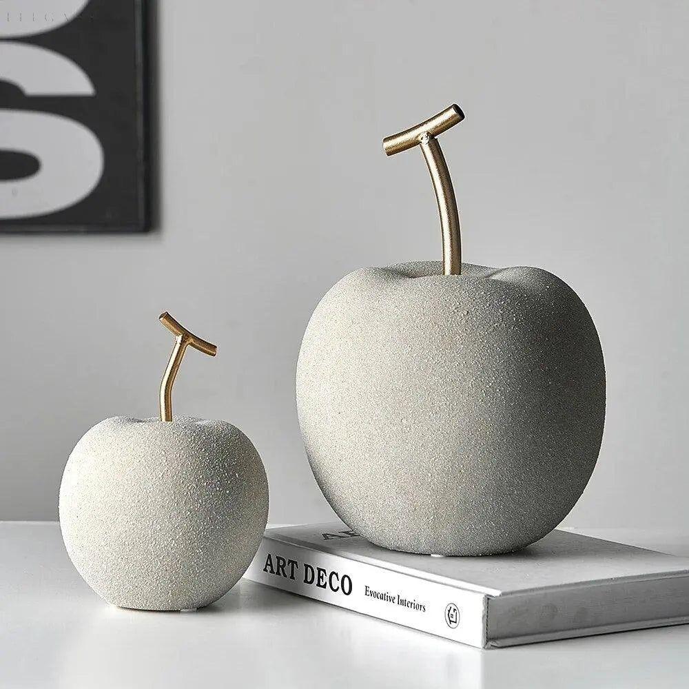 Elegante Harz-Obstdekoration im minimalistischen Apfel-Design für stilvolle Wohndekoration.