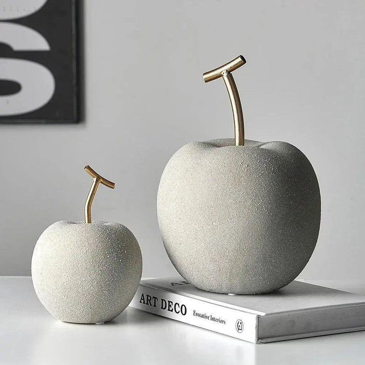 Elegante Harz-Obstdekoration im minimalistischen Apfel-Design für stilvolle Wohndekoration.