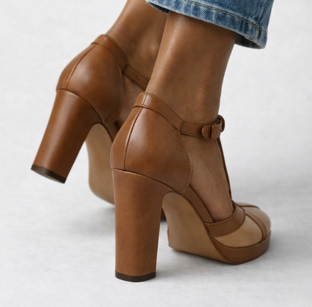 Bequeme braune orthopädische Damen Absätze für Schmerzlinderung. Vielseitige Komfortschuhe für Business & Abendmode.