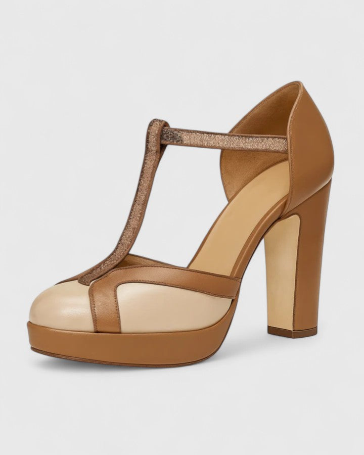 Stilvolle braune Damen Absatzschuhe, Orthopädie & Komfort vereint. Perfekt für elegante Outfits und langen Tragekomfort.