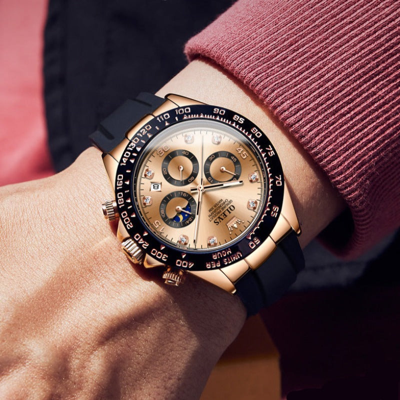 Hochwertige Herrenuhr aus Edelstahl, elegante Armbanduhr im klassischen Design, wasserdicht.