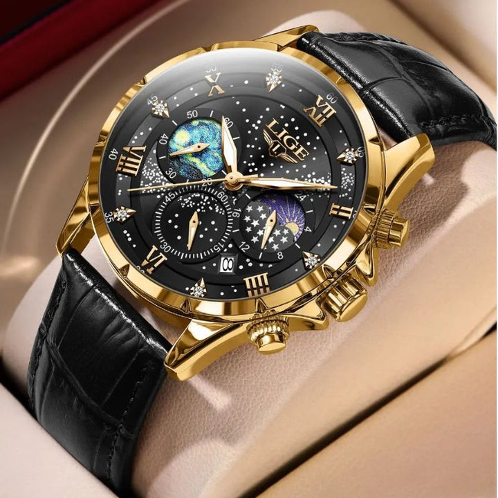 Präzisions-Herrenuhr mit Datumsfunktion, Mineralglas und Quarzwerk, ein zeitloser Klassiker.