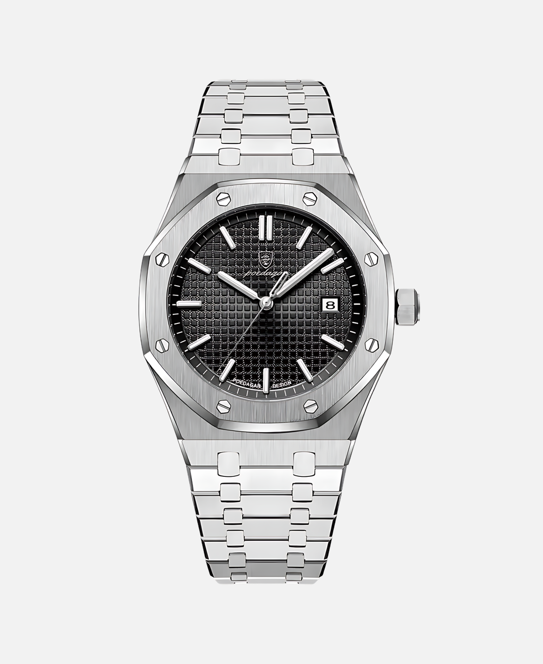 Elegante, wasserdichte Herren Businessuhr mit Saphirglas und robustem Edelstahlarmband.