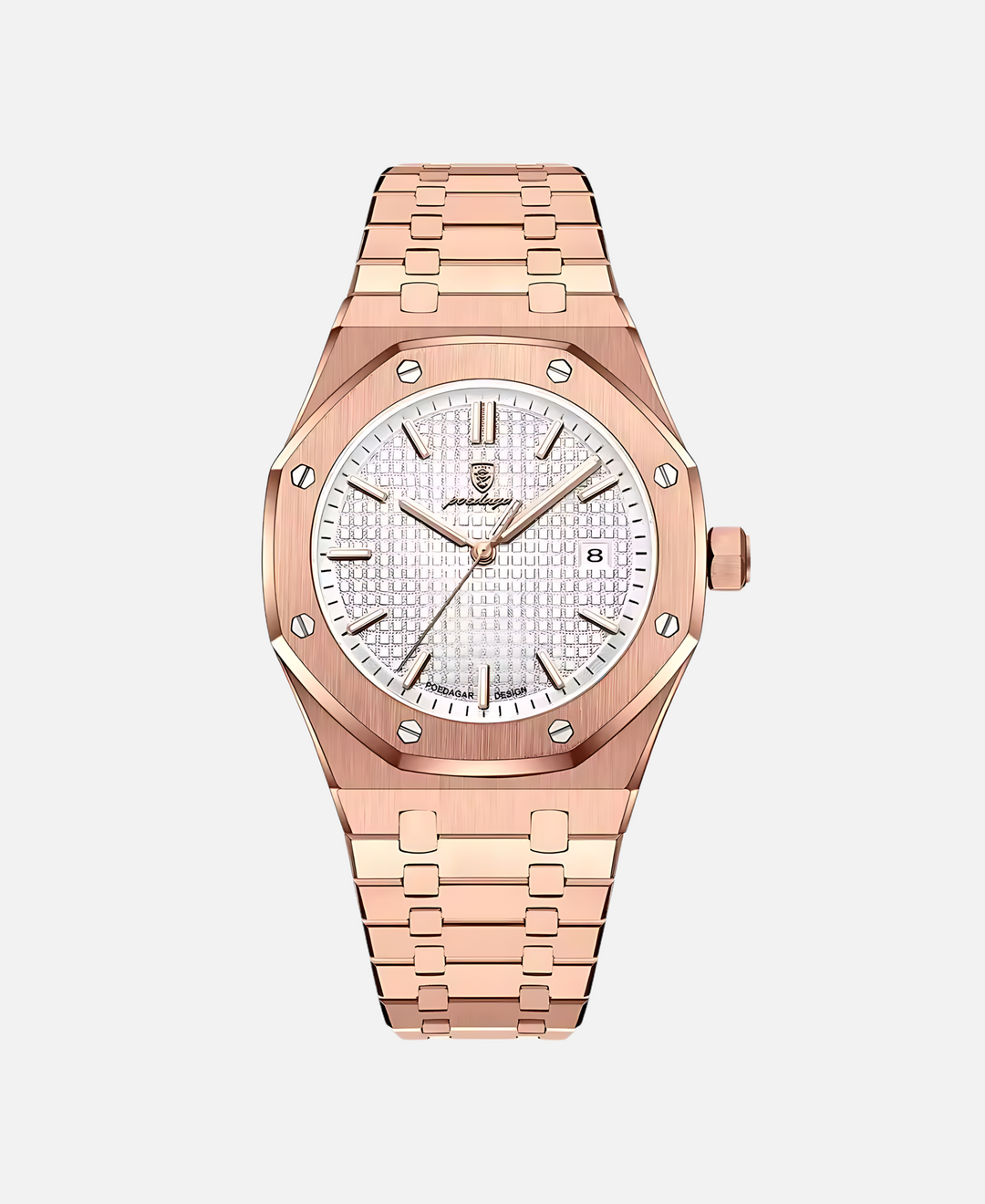 Premium Männeruhr aus gebürstetem Edelstahl, präzise und elegant für einen stilvollen Auftritt.