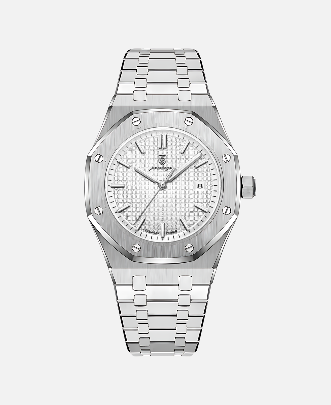 Moderne Herrenuhr mit Edelstahlgehäuse und elegantem, minimalistischem Design, vielseitig tragbar.