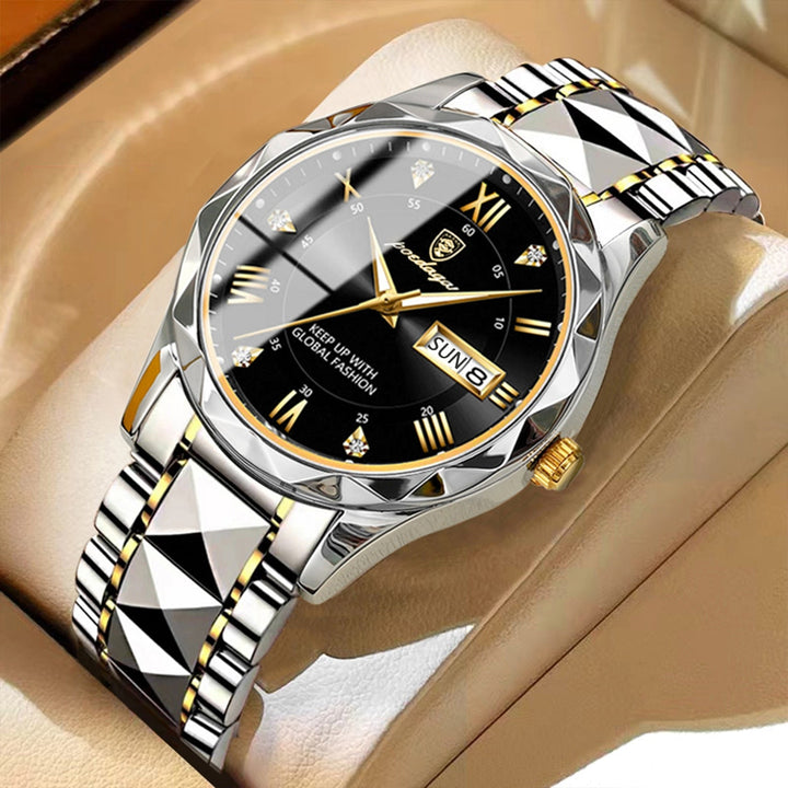 Moderne Herren Armbanduhr am Arm, perfekt für Freizeit & elegante Anlässe, komfortabel.