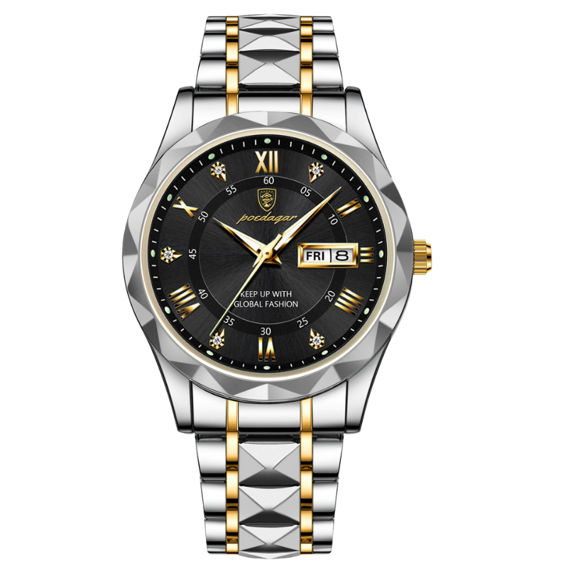 Klassische Herren Armbanduhr in Silber, edles Edelstahl-Gehäuse, Ausdruck von Stil.