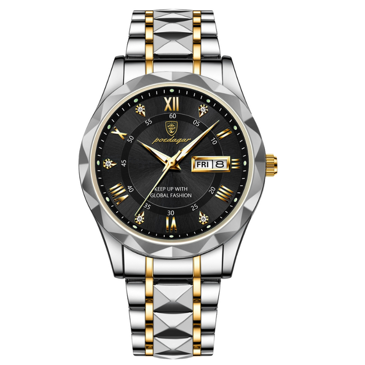 Klassische Herren Armbanduhr in Silber, edles Edelstahl-Gehäuse, Ausdruck von Stil.