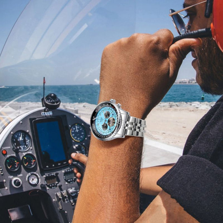 Luxuriöse mechanische Herrenuhr mit präzisem Automatikwerk. Wasserdichte Edelstahluhr, perfekt für den modernen Mann.