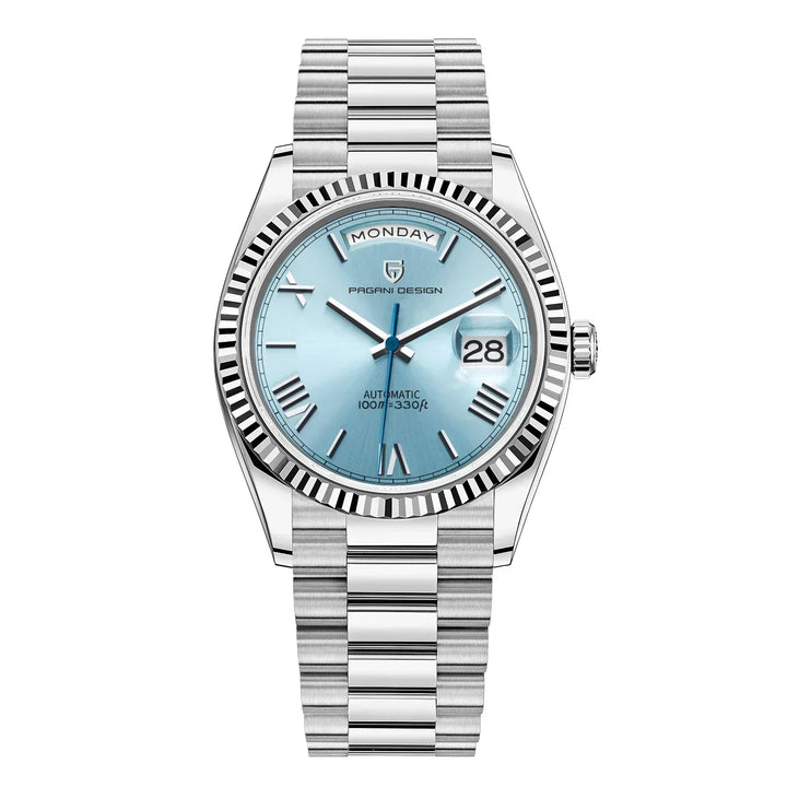 Elegante Herren Automatikuhr mit Kalenderfunktion, klassisches Design. Luxuriöse Armbanduhr, selbstaufziehend.