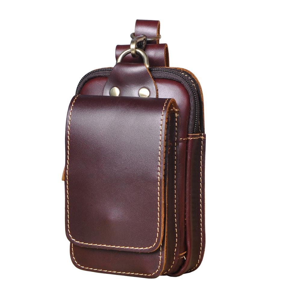 Hochwertige Leder Bauchtasche für Herren, dunkelbraun, ideal als Hüfttasche für den modernen Mann.