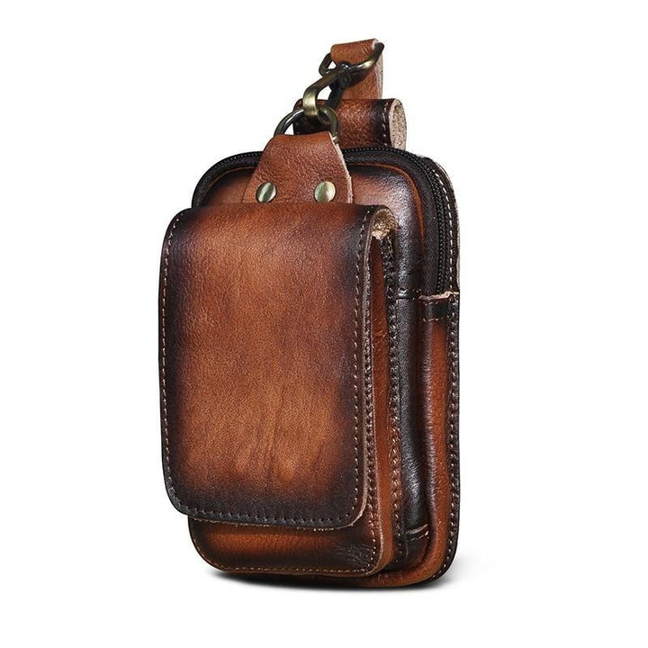 Lederne Herren Bauchtasche "LeatherGuard Pro" in elegantem Braun, praktische Hüfttasche für Wertsachen.