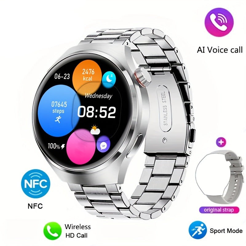 Herren NFC Smartwatch Orion am Handgelenk, aktive Nutzung, zeigt Uhrzeit und Fitnessdaten.