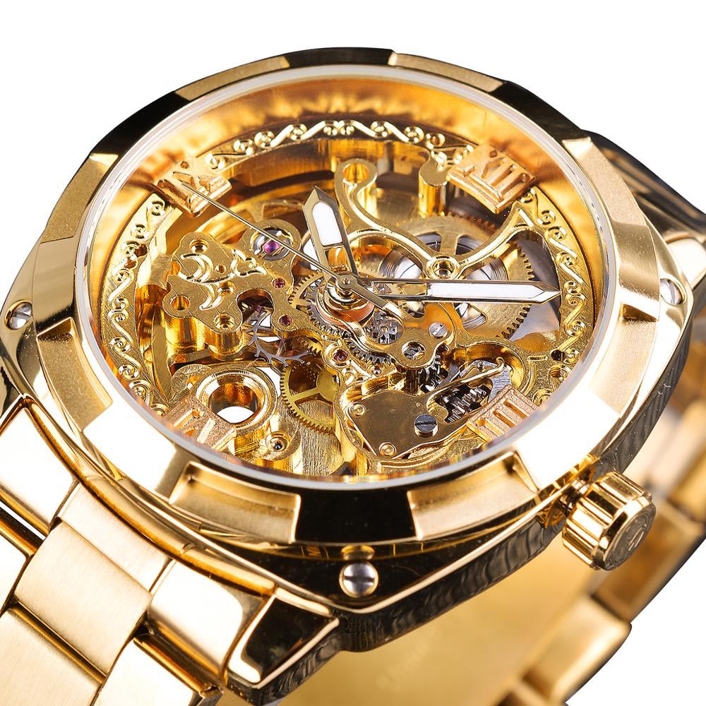 Elegante Herren Skelett-Armbanduhr mit transparentem Zifferblatt, offenbart präzises Uhrwerk. Modernes Accessoire für Männer.