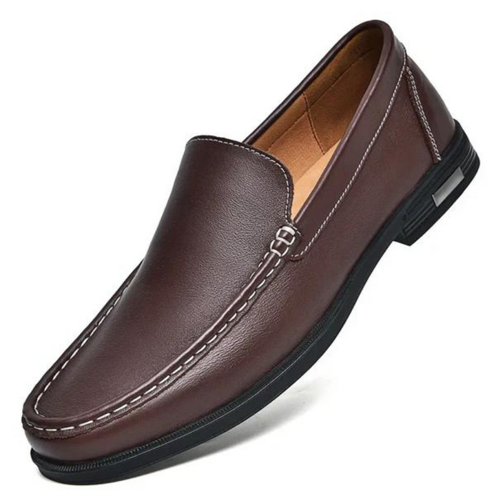 Glatte italienische Leder-Slipper für Herren, "Emilio", elegante Form für formelle & lässige Looks.