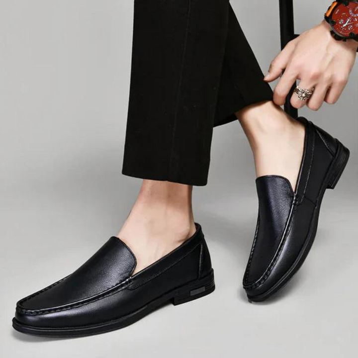 Leichte italienische Leder-Slipper für Herren, ideal für Frühling und Sommer, Modell "Emilio".