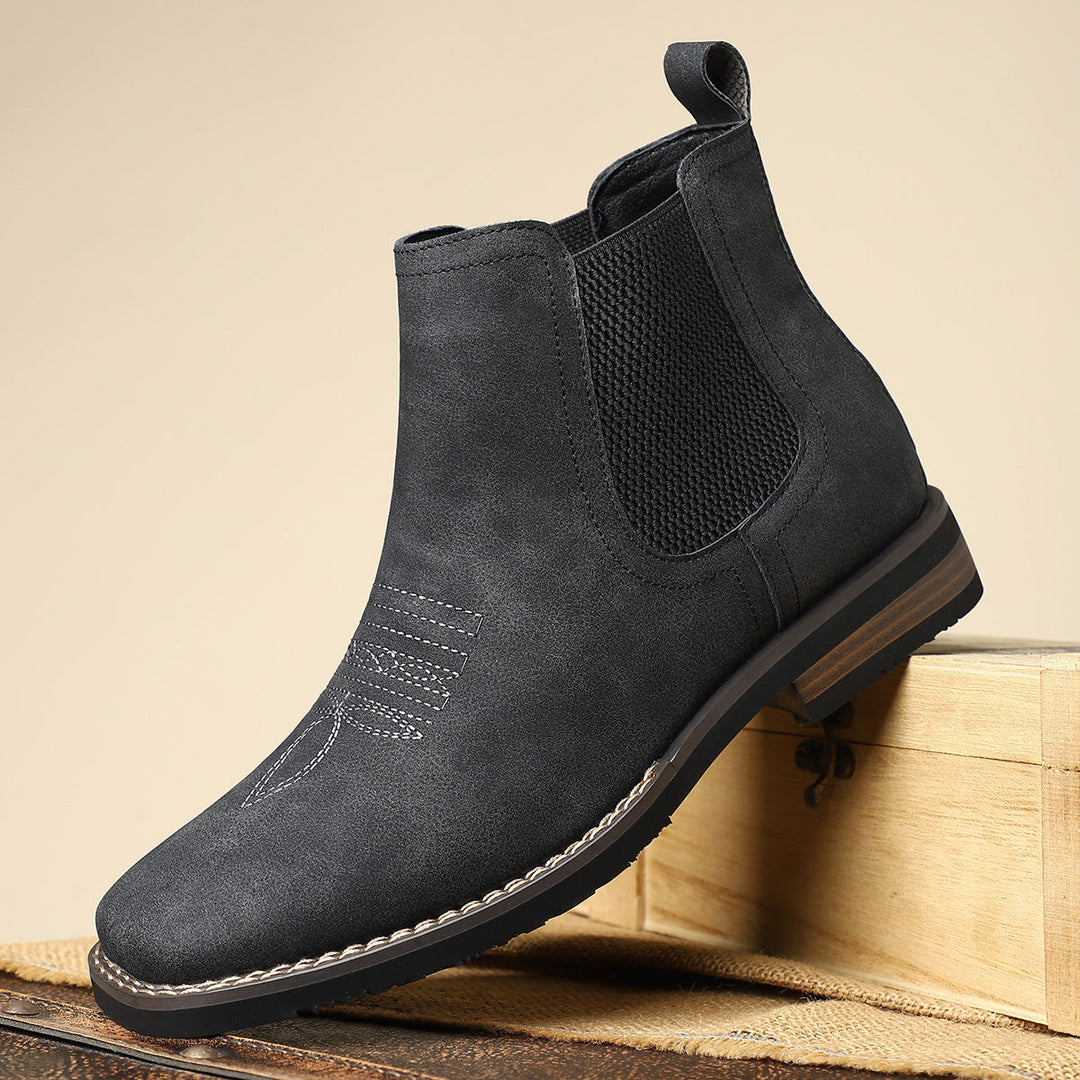 Komfortable Herren Herbststiefel, Wildlederoptik, ideal für stilvolle Alltagslooks und Herrenmode.