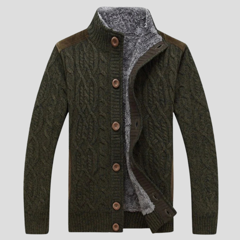 Herren Strickjacke Joel mit Knopfleiste, bequem und elegant. Die ideale warme Jacke für Herbst & Wintermode.