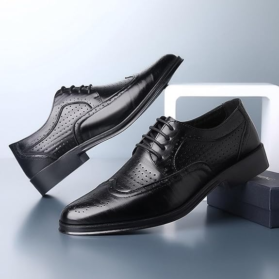 Elegante Herren Wingtip-Schnürschuhe aus Leder "Sebastian" für Business & formelle Anlässe.
