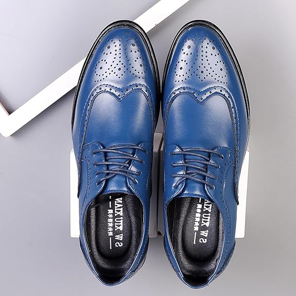 Ansicht von oben: Elegante Herren Wingtip-Schnürschuhe "Sebastian" aus Leder, ideal für formelle Garderobe.