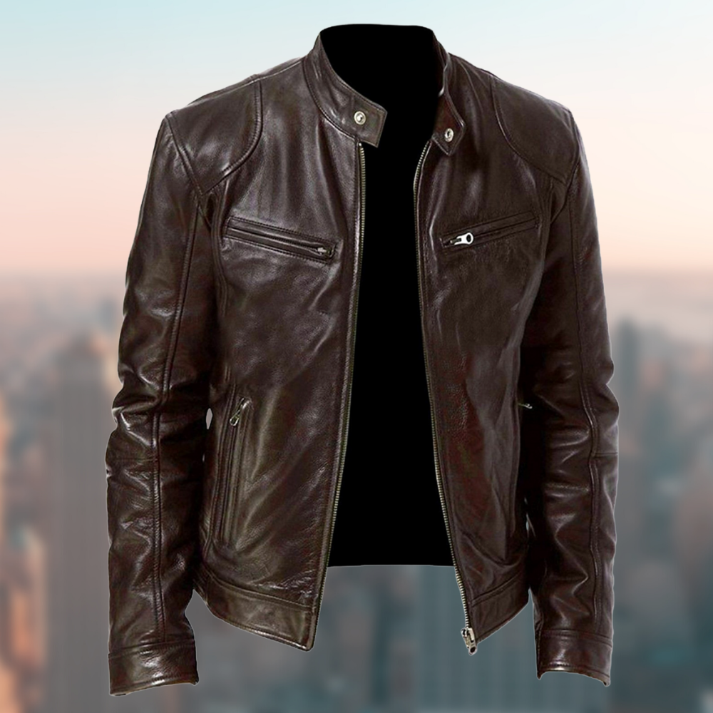Schwarze Herrenjacke im modernen Stil. Vielseitige Oberbekleidung für stilbewusste Männer und urbane Mode.