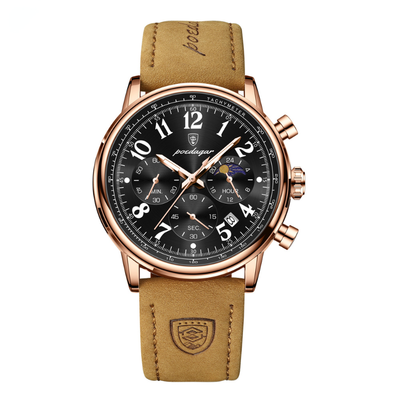 Rückseite der Premium-Herrenuhr mit Gravur, Qualität und Handwerkskunst, zeitloses Accessoire.