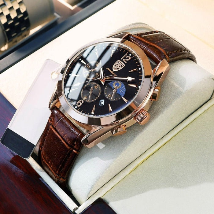 Elegante Herrenuhr mit präzisem Quarzwerk und stilvollem Edelstahlarmband. Klassisches Accessoire.