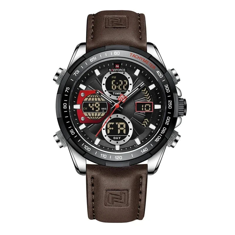 Klassische Herren-Armbanduhr auf neutralem Hintergrund, zeitloses Accessoire.