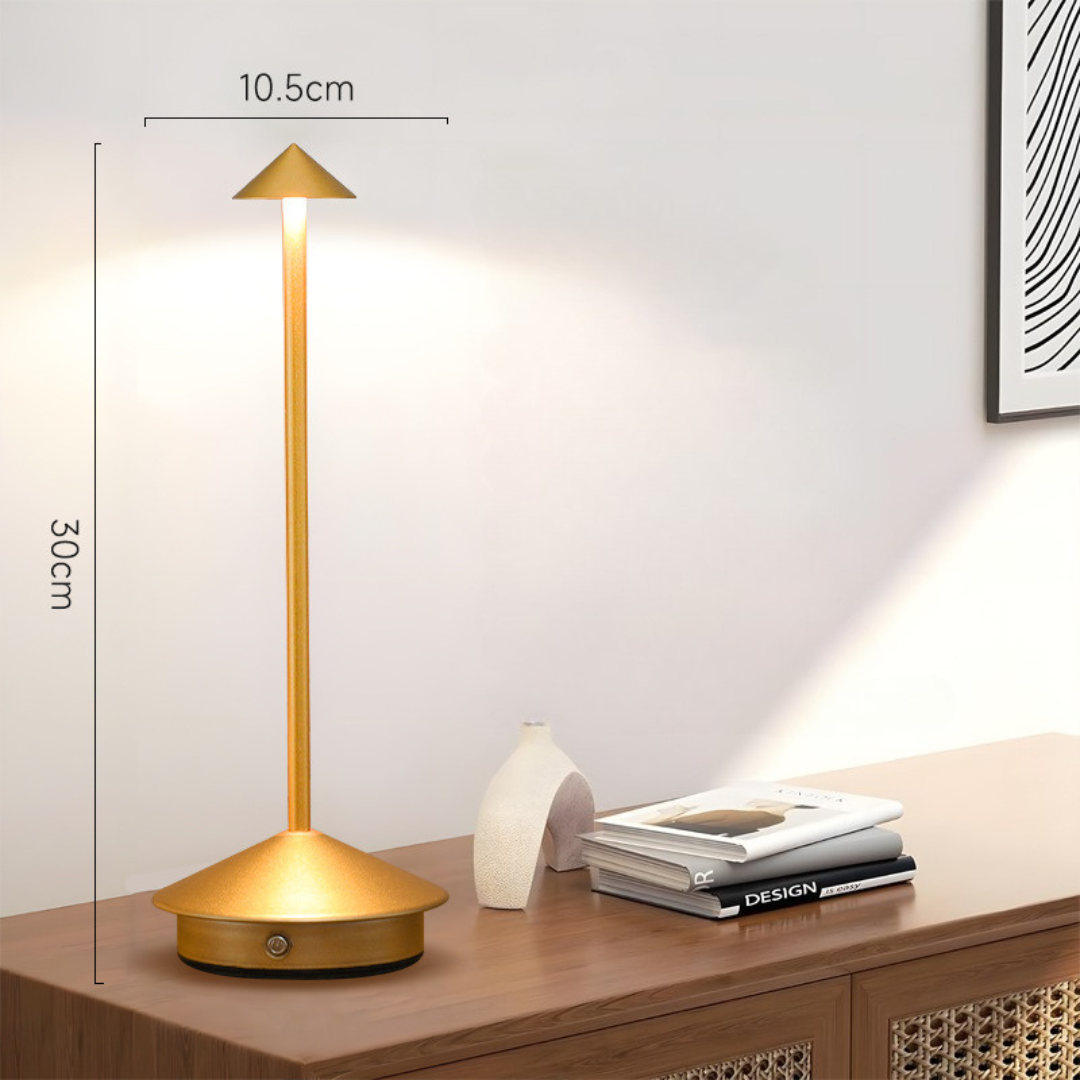 Moderne, elegante LED Tischlampe, kabellos, dimmbar, Akku, Design-Stimmunglicht für drinnen & draußen.