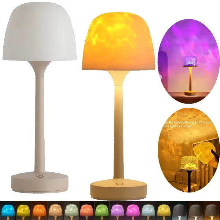 LED Ambiente Licht: Diese stilvolle Tischlampe schafft warmes, einladendes Licht. Perfekte Heimdekoration.