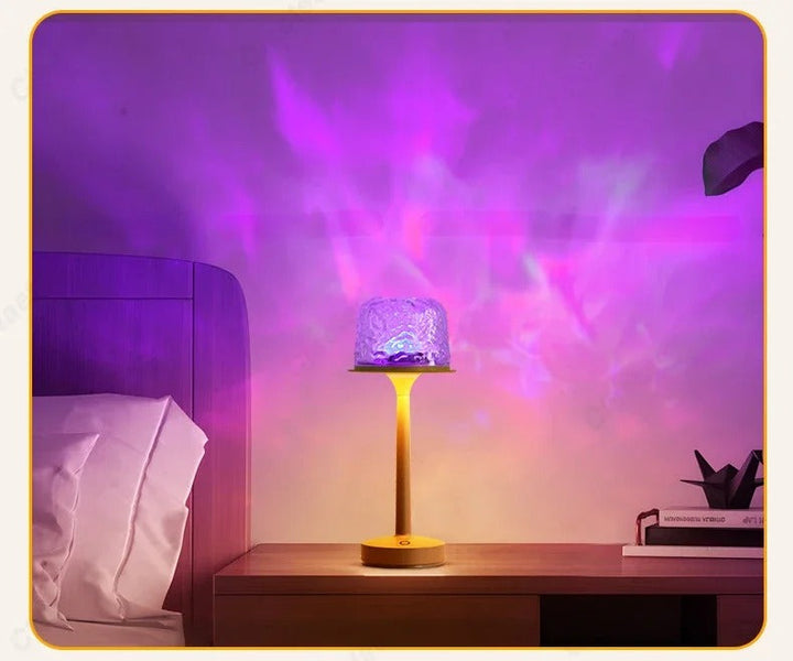 Hochwertige LED Tischlampe aus Metall, mit Touch Steuerung für warmes, dimmbares Licht & magische Atmosphäre.