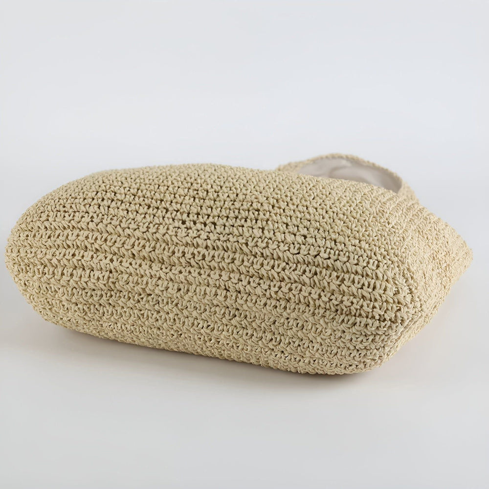 Handgefertigte Lisele Strohtasche für Damen. Vielseitige Sommerhandtasche, elegantes Modeaccessoire.