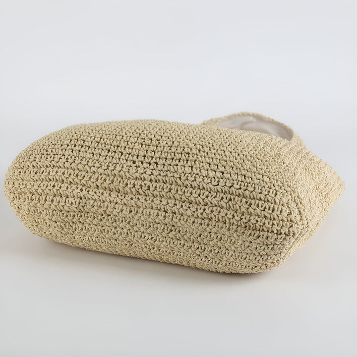 Handgefertigte Lisele Strohtasche für Damen. Vielseitige Sommerhandtasche, elegantes Modeaccessoire.